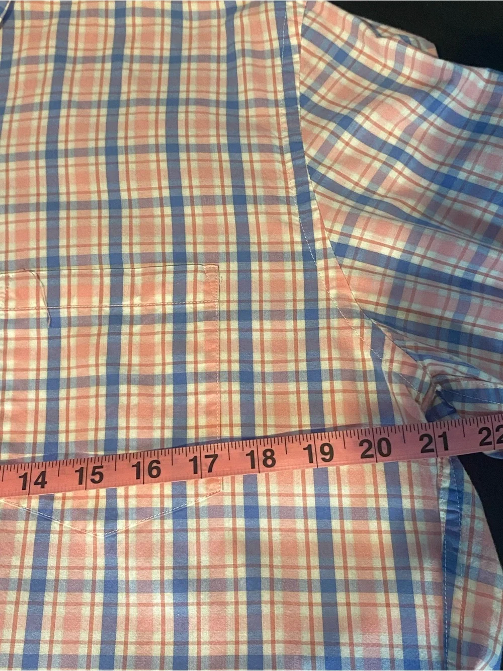 Mens J Crew Tailored Woven Cotton Button Up Size Large 100% Cotton Pink/Blue